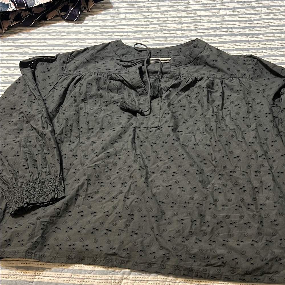 NATURAL LIFE Dark Gray Blouse